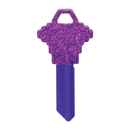 Hillman HILLMAN DIVA Purple Glitter House/Office Universal Key Blank SC1 Single 89578